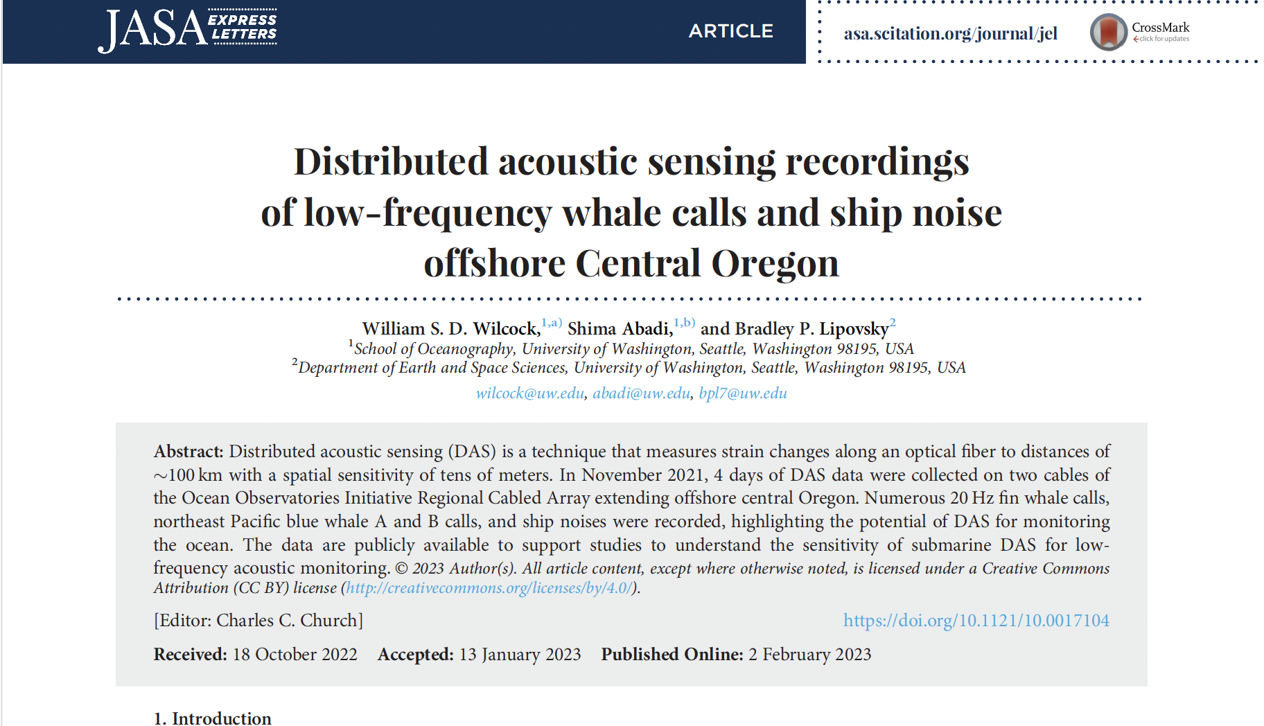 Distributed Acoustic Sensing Whale Calls